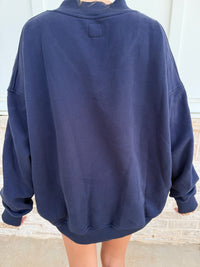 American Flag Embroider V-Neck Sweatshirt