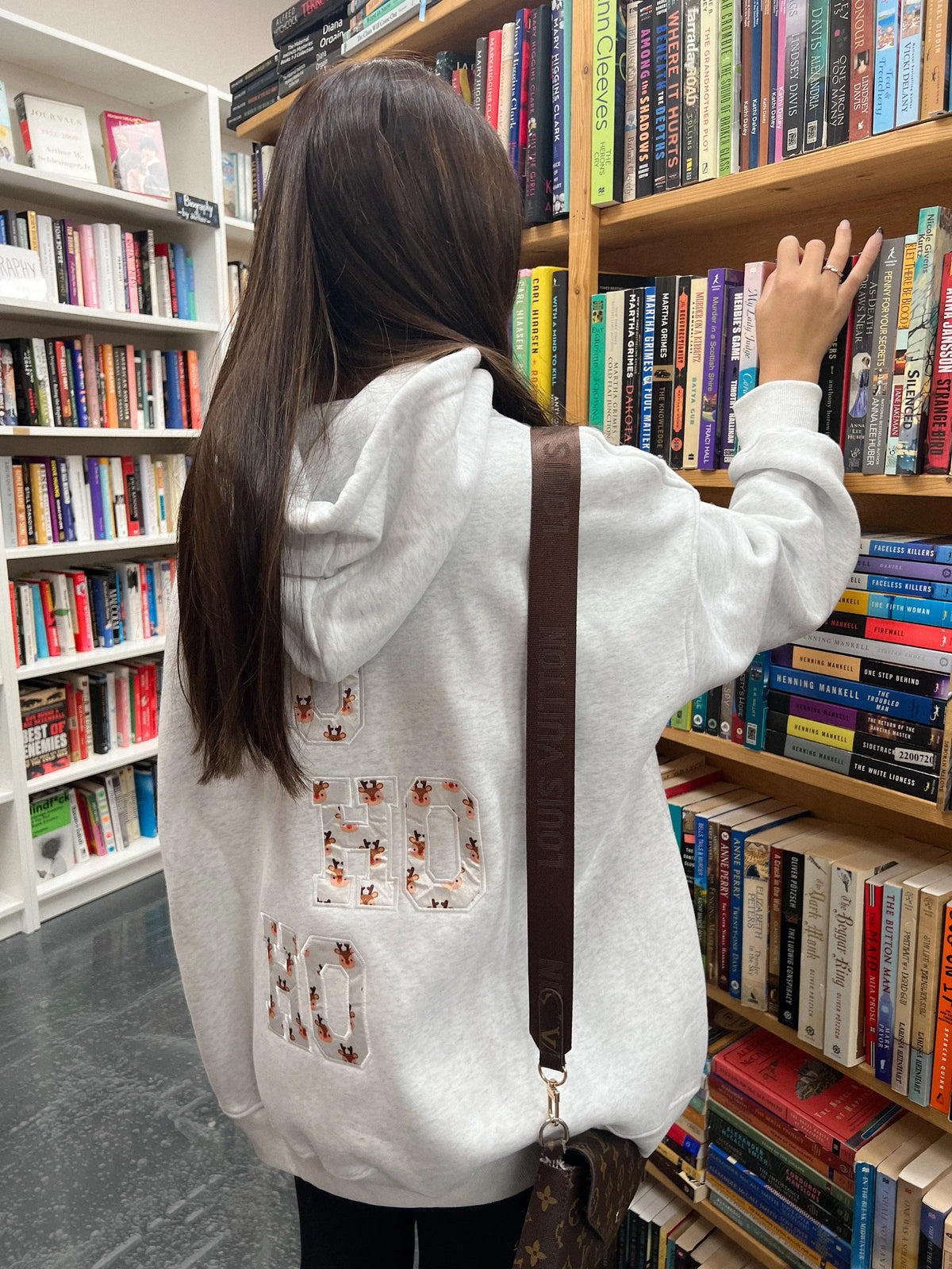 Grey Reindeer Hoodie