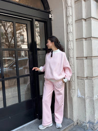 Light Pink and White Big Striped Sweatpants