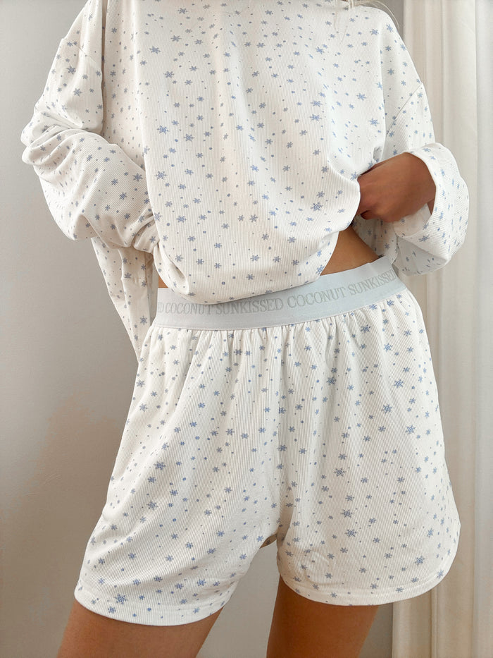 Snowflake Sunkissedcoconut Pajama Shorts