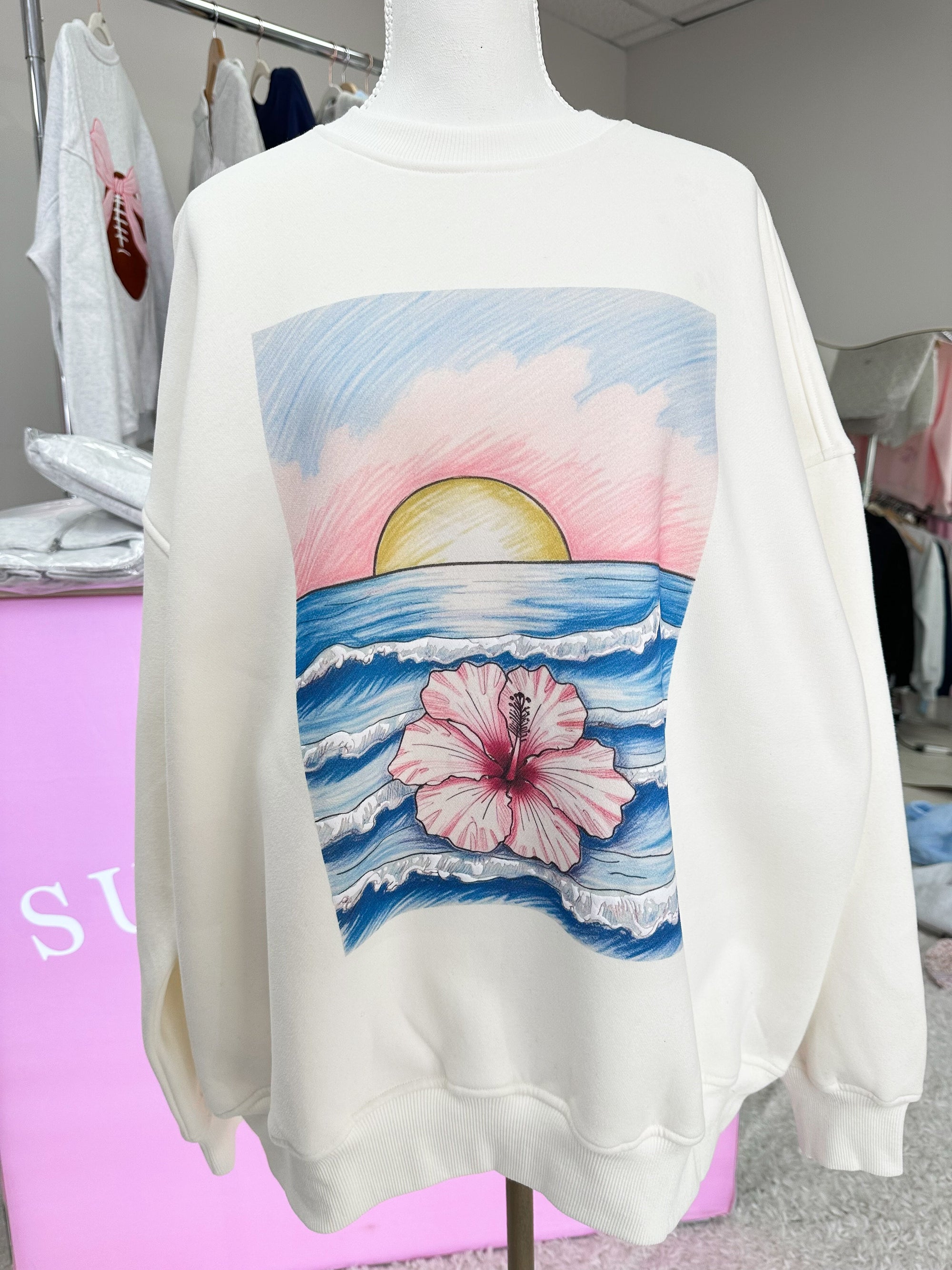 Ivory Ocean Sunset Dreams Sweatshirt