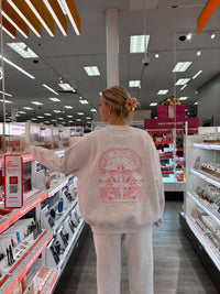 Pearl Grey Tropical Palms Sweatshirt