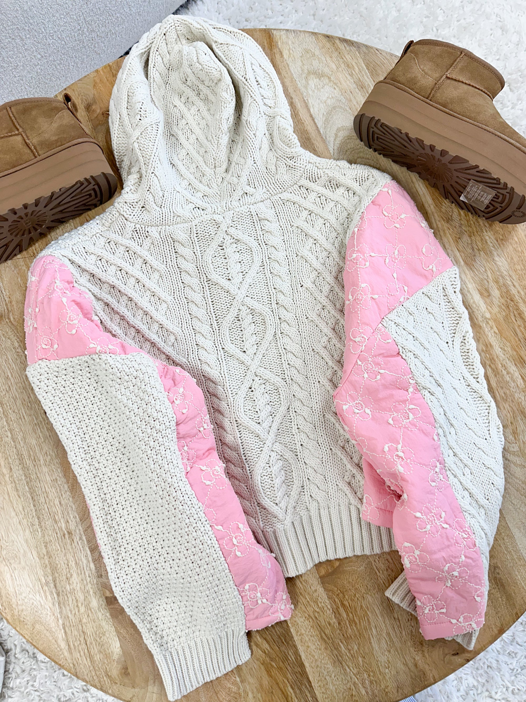 Pink Blossom Quilted Kit Sweater