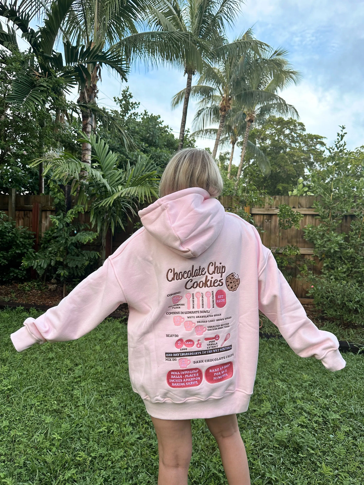 Light Pink Chocolate Chip Cookie Recipe Embroider Hoodie