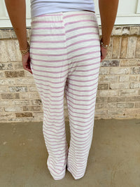 Avenue Striped Loop Terry Wide-Leg Pants