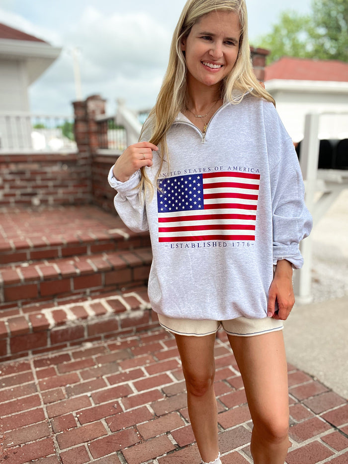 All American Flag 1/4 Zip