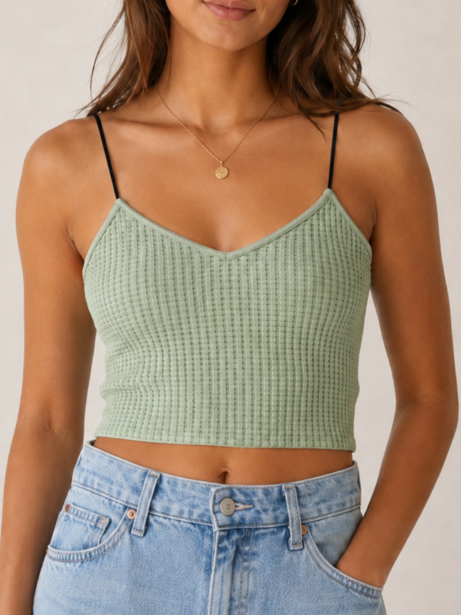 Neutral Waffle Seamless Nikibiki Camis