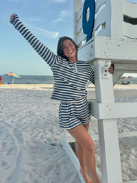 Striped Knit Loungewear Shorts