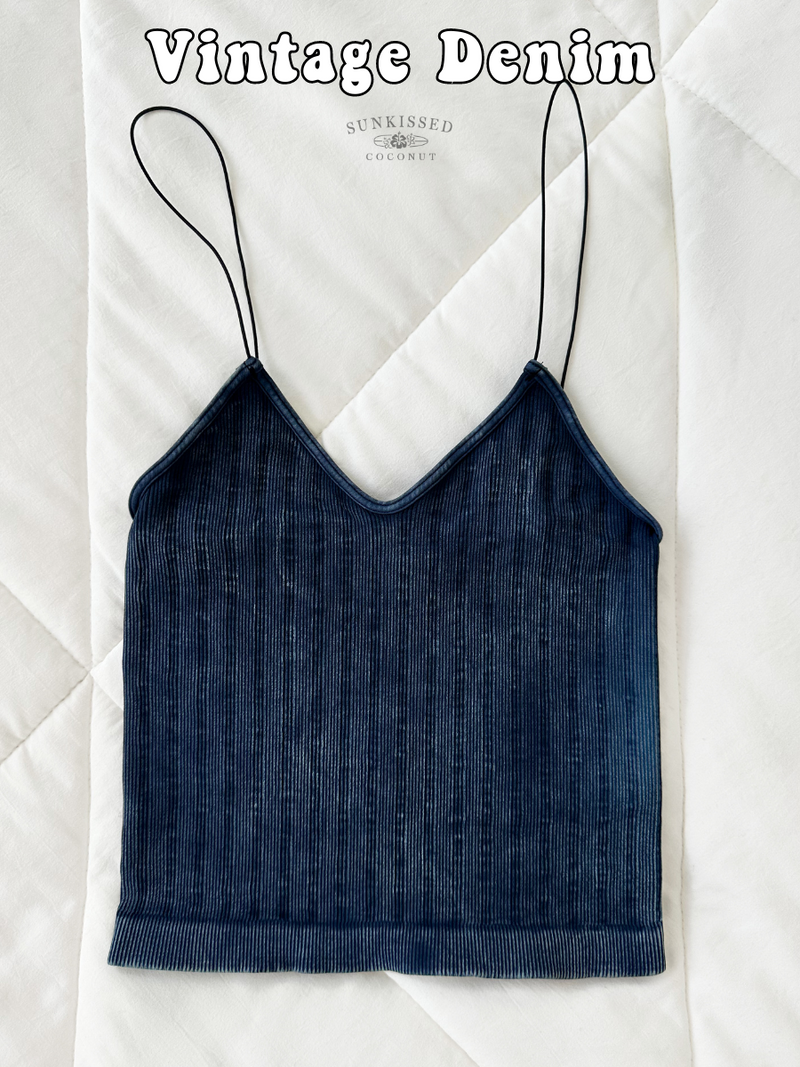 NEUTRAL VINTAGE RIBBED SEAMLESS TANKTOPS - Sunkissedcoconut