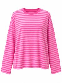 Ella Striped Oversized Loungewear Long Sleeve Top