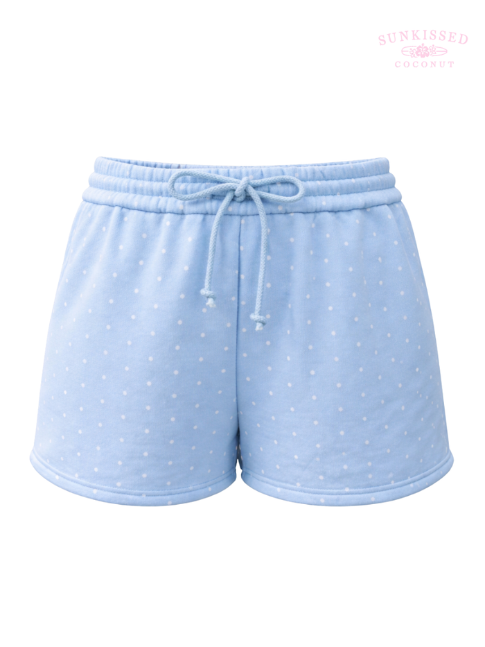 Baby Blue Polka Dot Shorts 100% Cotton
