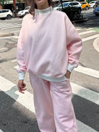 Light Pink and White Big Striped Sweatpants