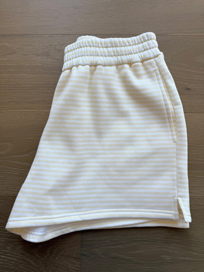 Baby Yellow and White Big Striped Shorts