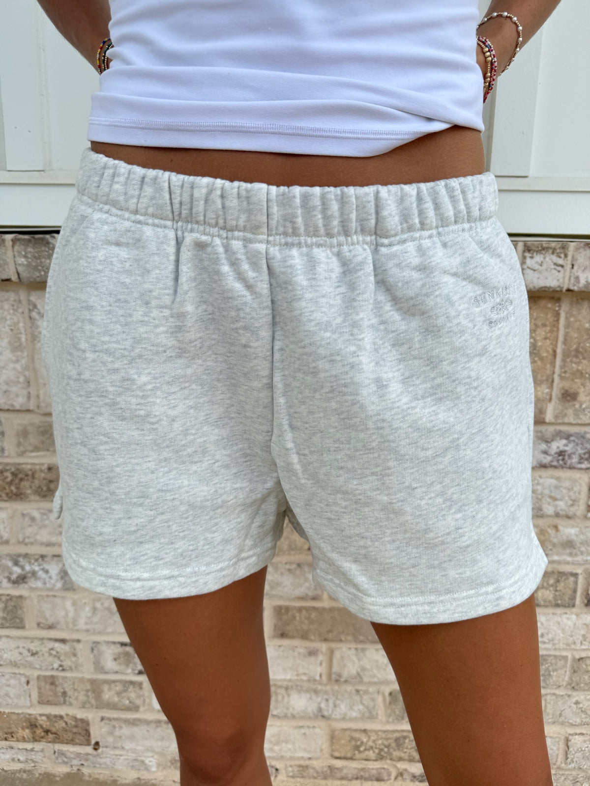 Sunkissedcoconut Embroidered Sweat Shorts 100% Cotton