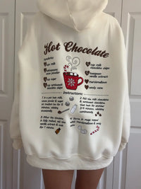 Hot Chocolate Recipe Christmas Embroider Hoodie