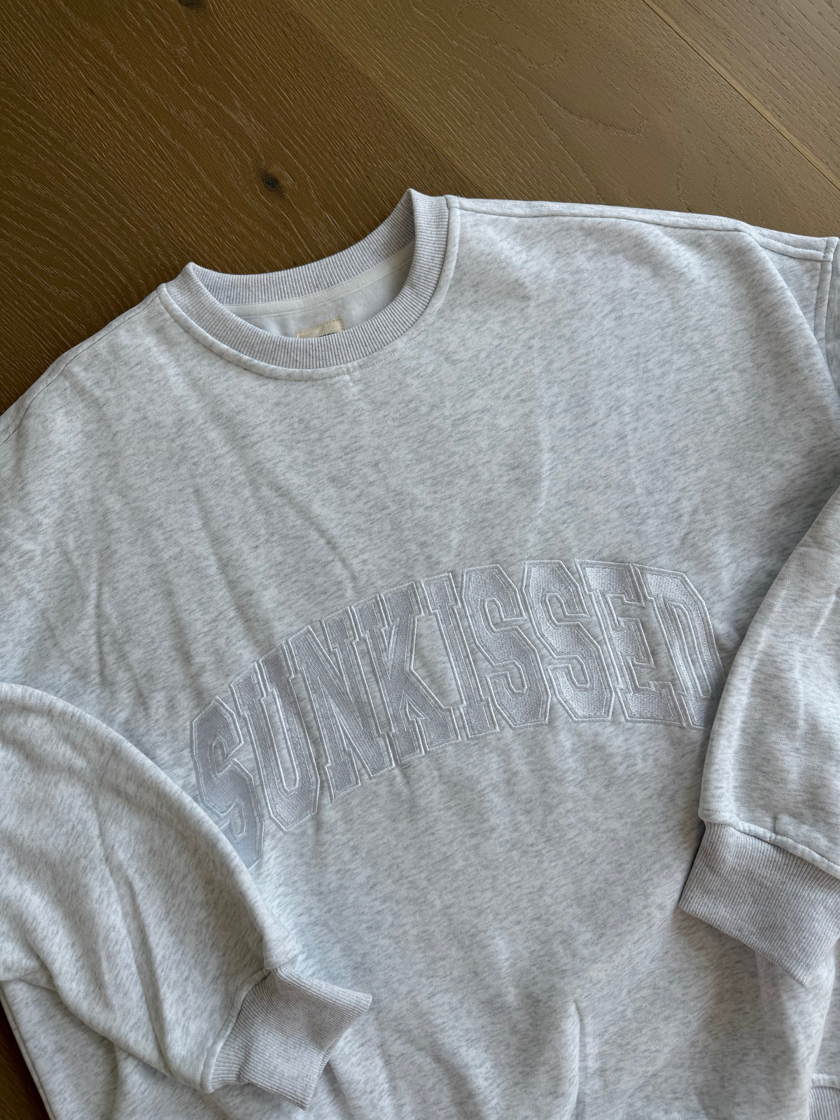 Limited Sunkissed Collegiate Embroider Oversized Crewneck Sweatshirt