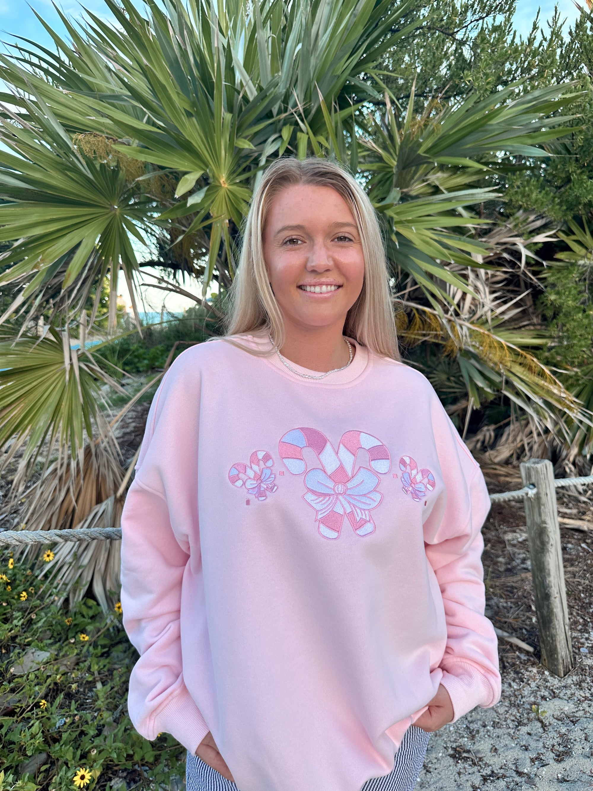 Light Pink Candy Cane Wonderland Sweatshirt