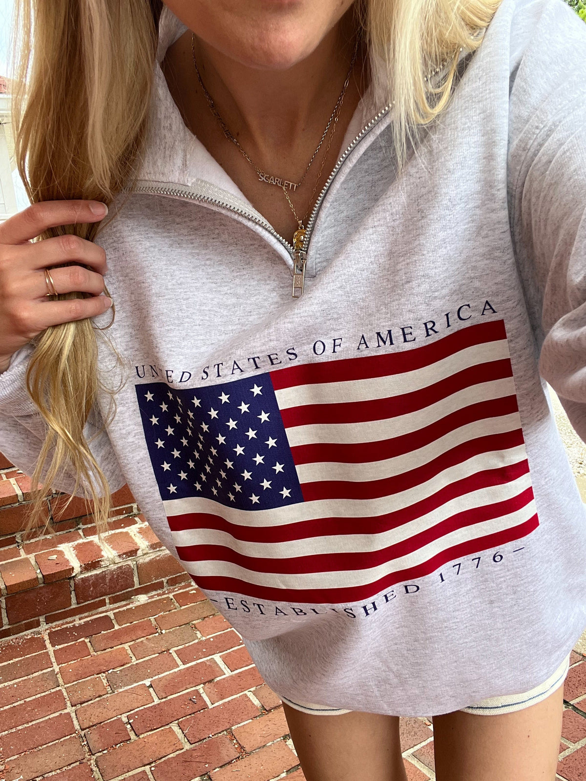 All American Flag 1/4 Zip