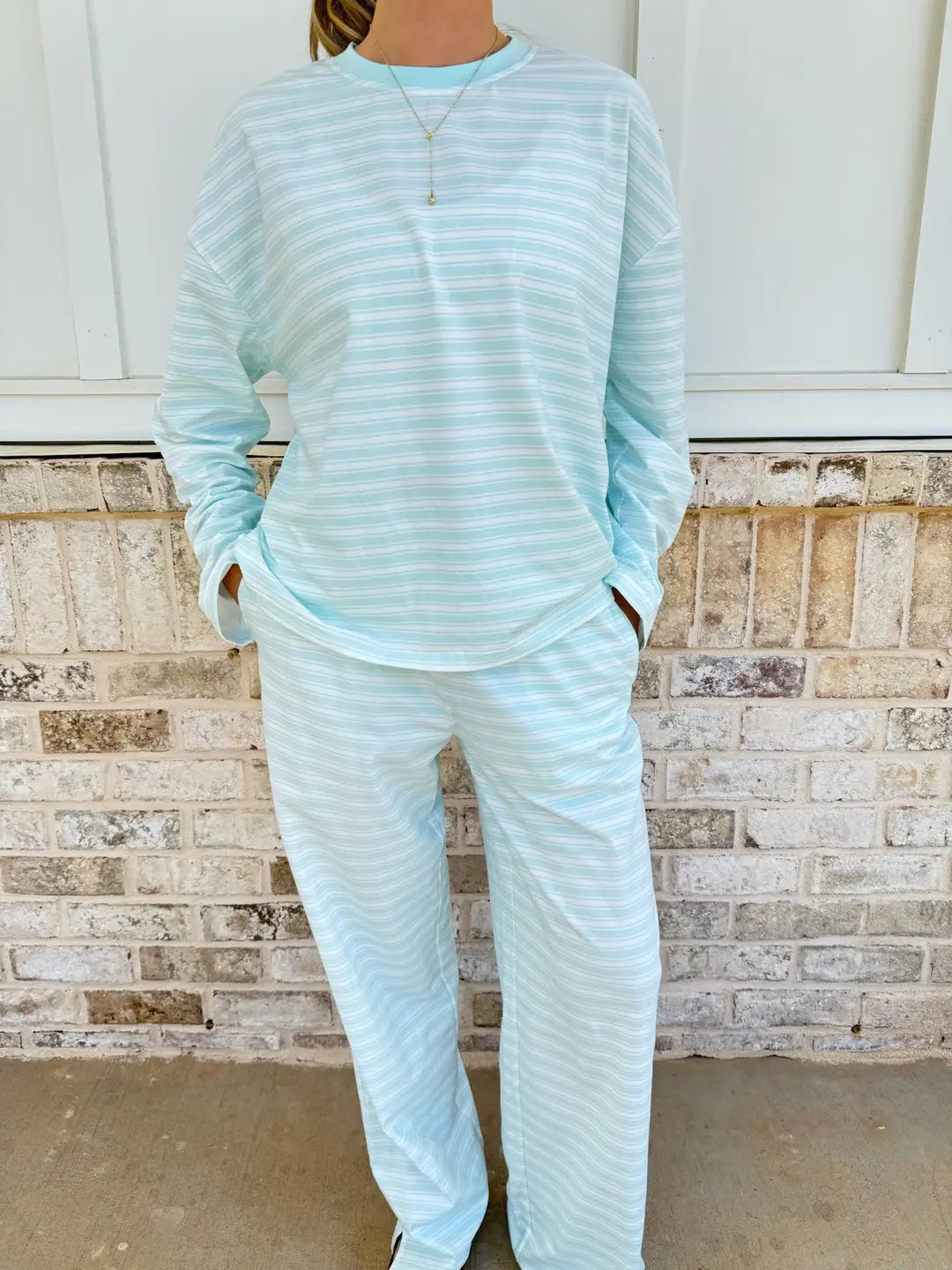 Italian Blue Billie Striped Loungewear Pants