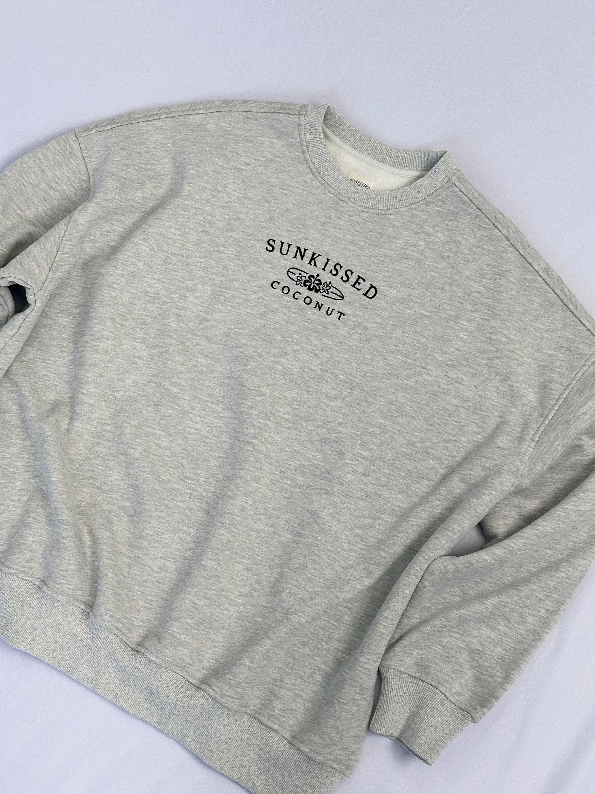 Afternoon Grey Sunkissedcoconut Logo Embroider Sweatshirt