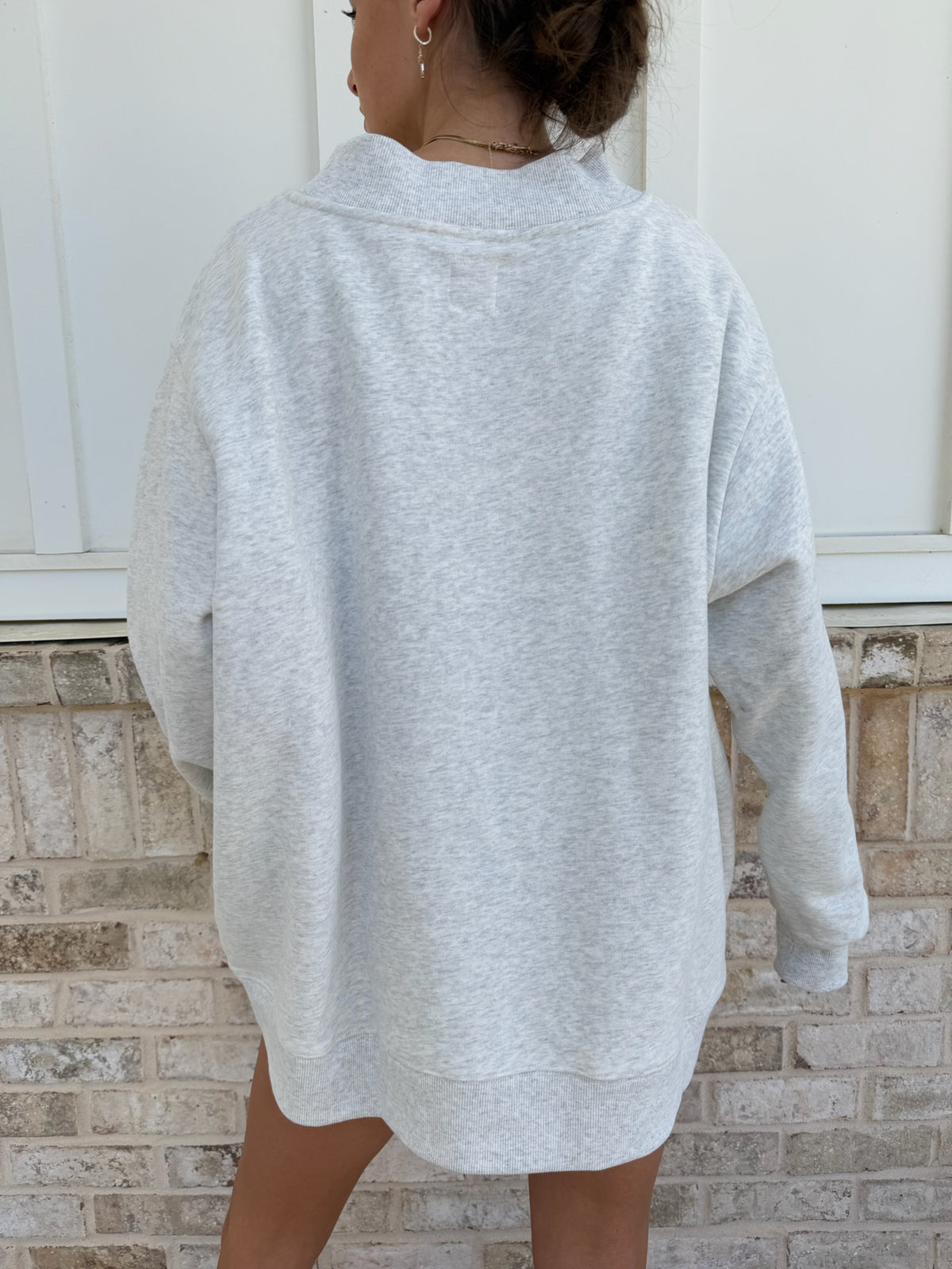 Pearl Grey Dog Golf Embroidered Mockneck Sweatshirt 100% Cotton