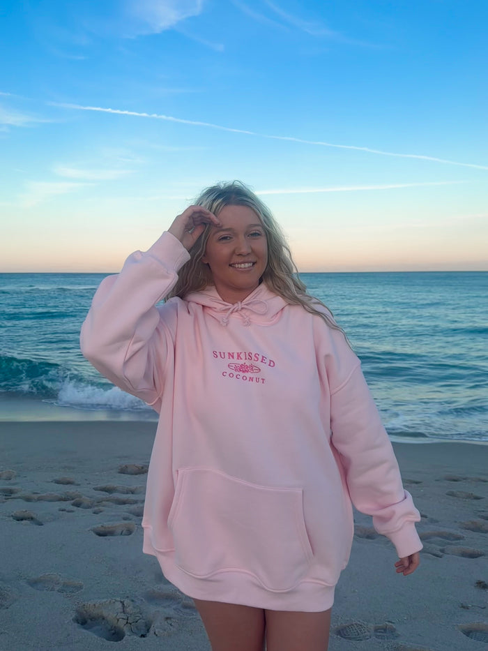 Tana Light Pink Embroider Sunkissedcoconut Hoodie