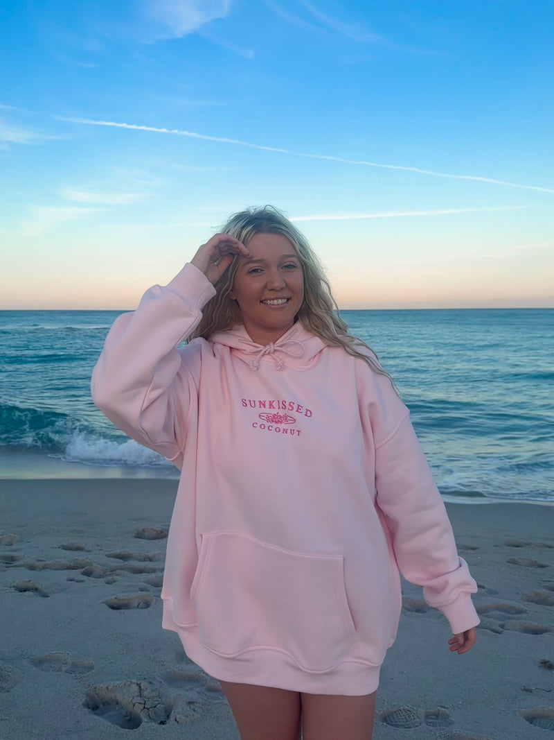 Tana Light Pink Embroider Sunkissedcoconut Hoodie