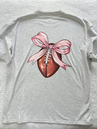 Game Day Coquette Bow Football Embroider Tee