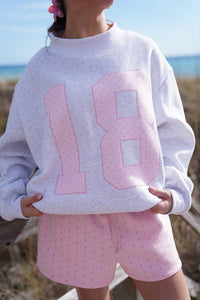 Polka Dot 18 Senior Embroider Mockneck Sweatshirt