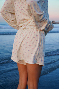 White American Flag Pajama Pattern Shorts