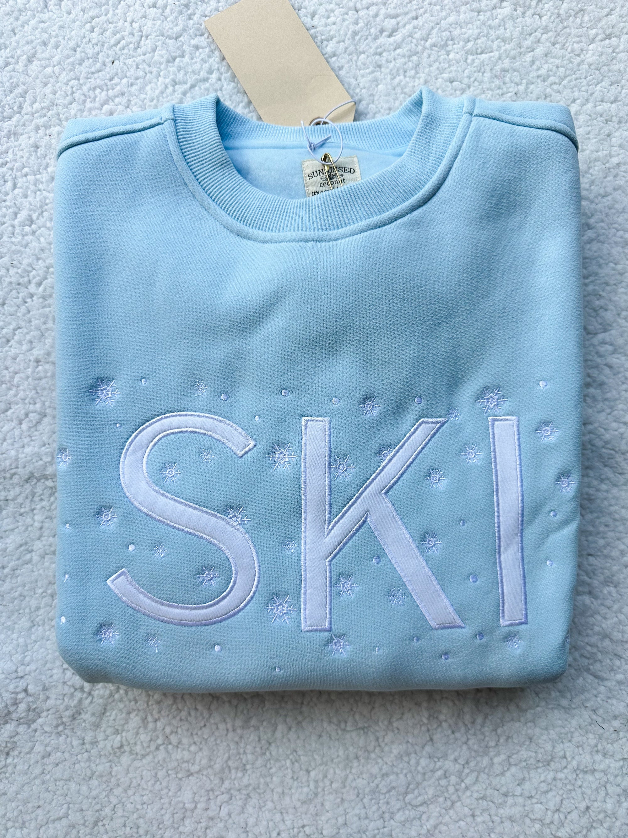 Icy Blue Ski Snowflake Sweatshirt