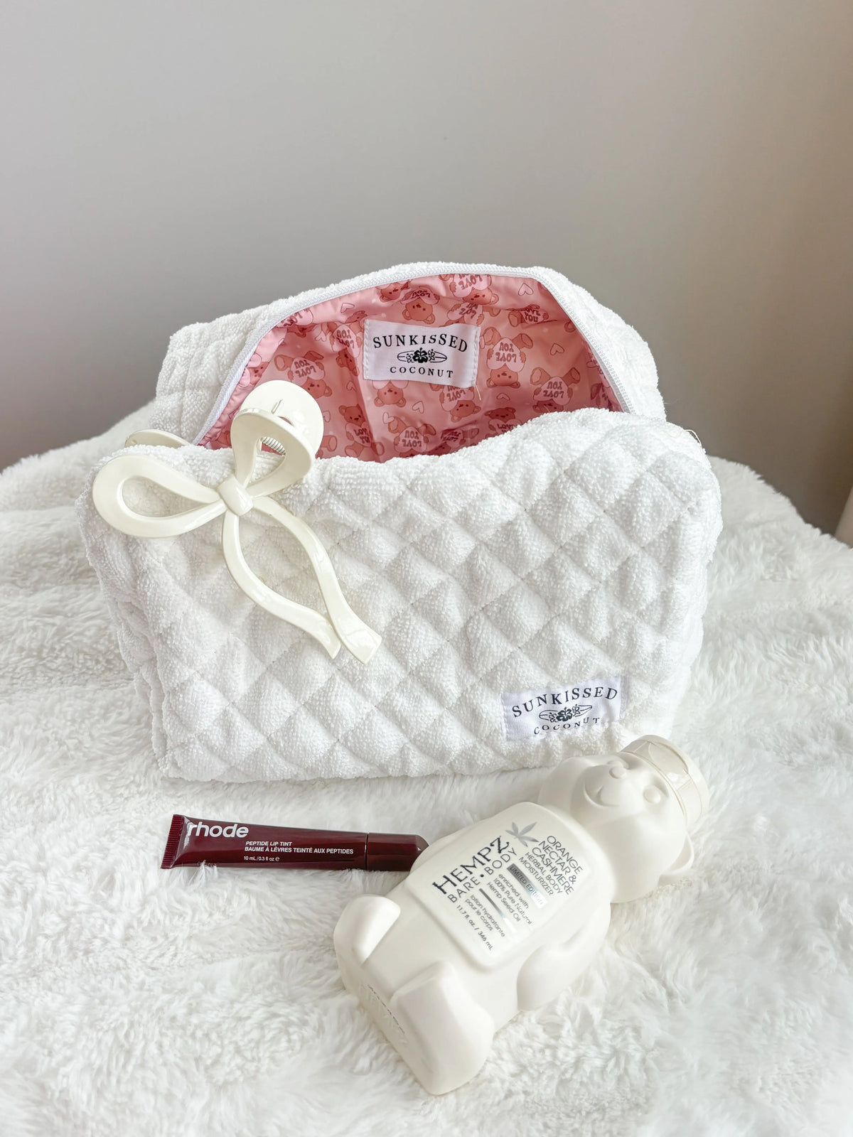 Large Teddy Bear Quilted Handmade Travel Bag