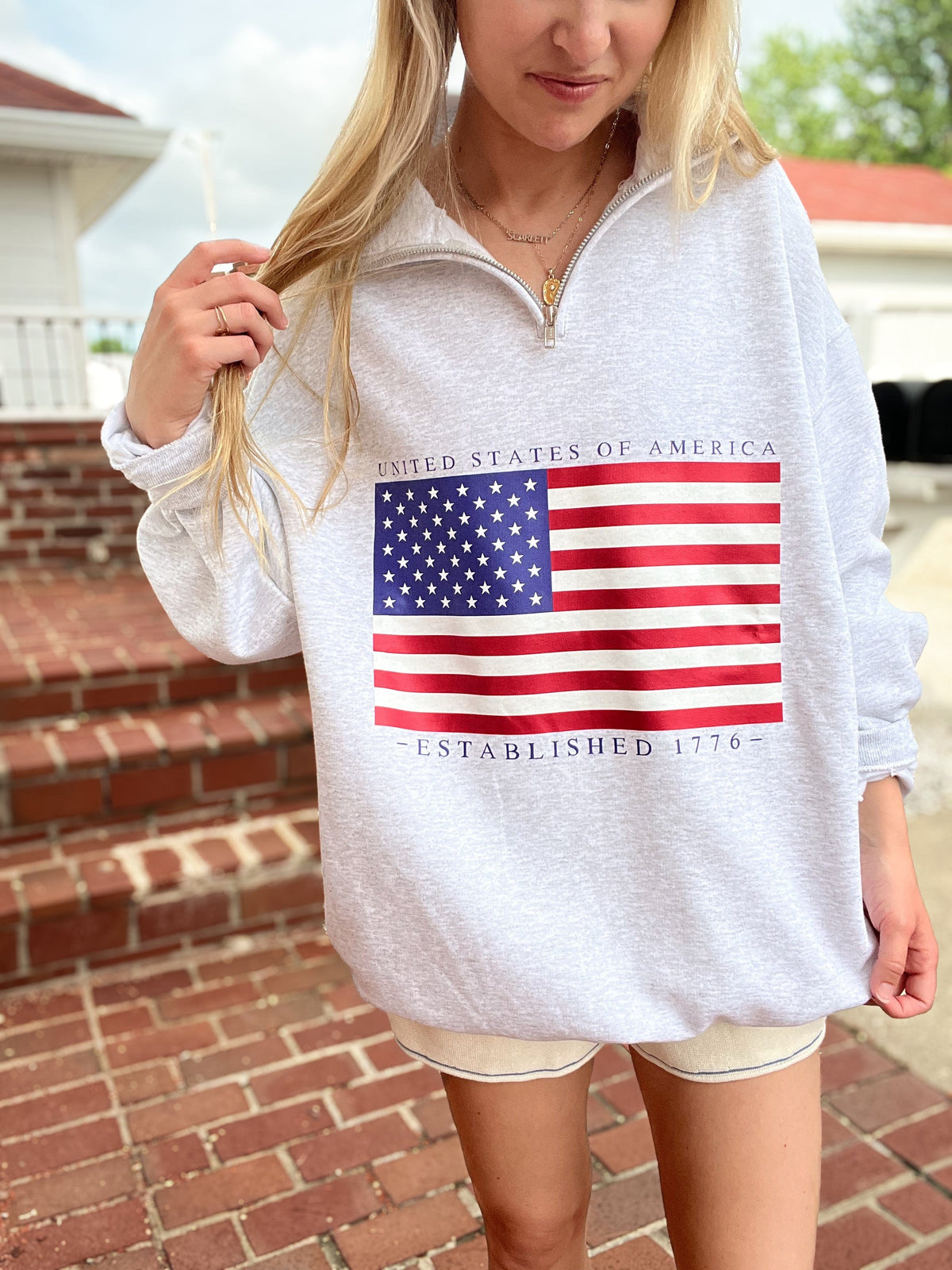 All American Flag 1/4 Zip