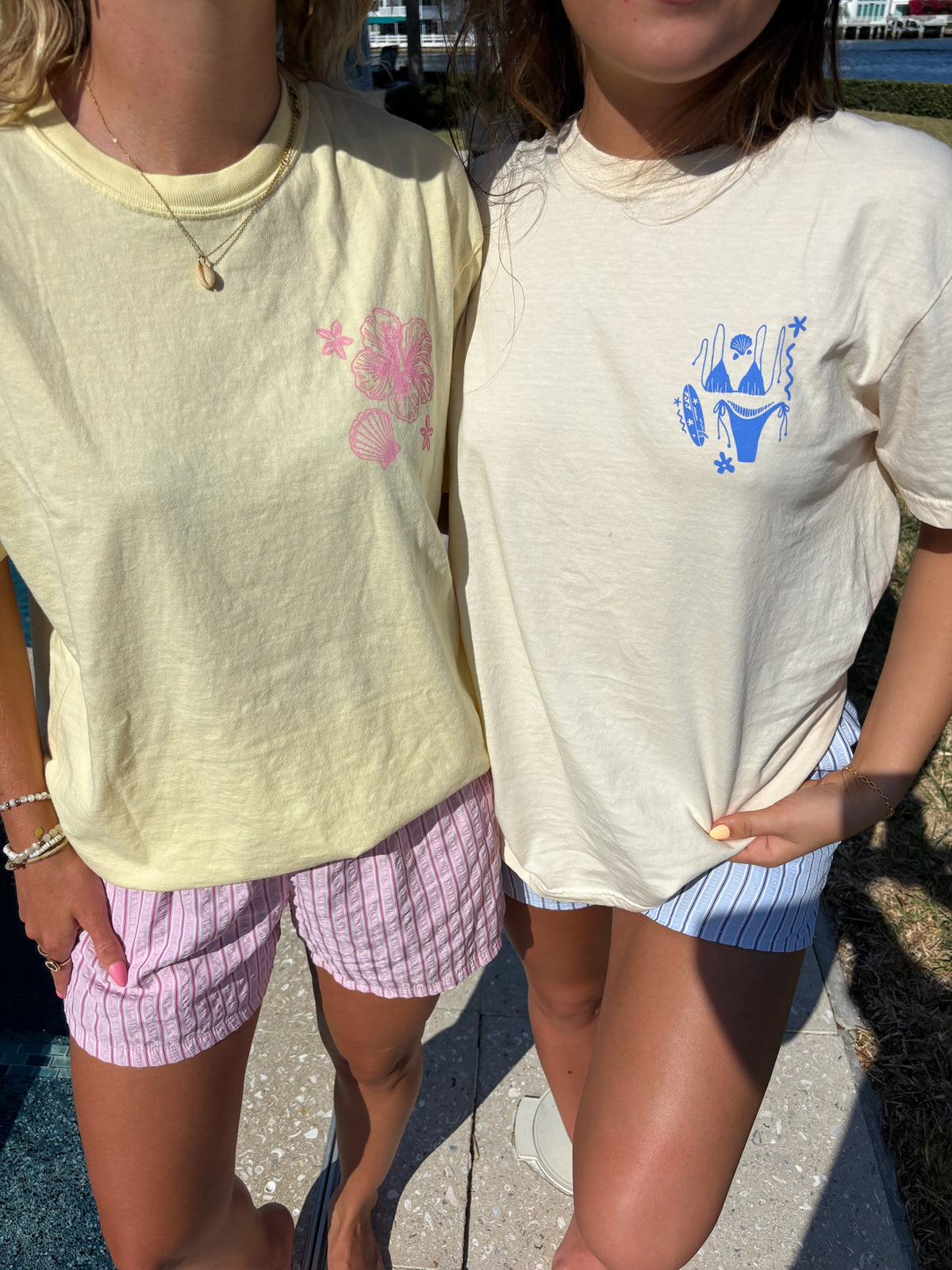 Ivory Blue Swim And Surf Comfort Colors Tee
