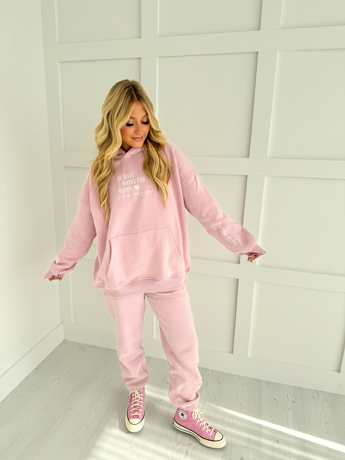 Mauve Mist Do What Makes You Happy Hoodie
