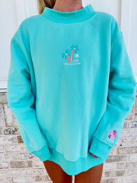 Ocean Gem Embroidered Mockneck Sweatshirt