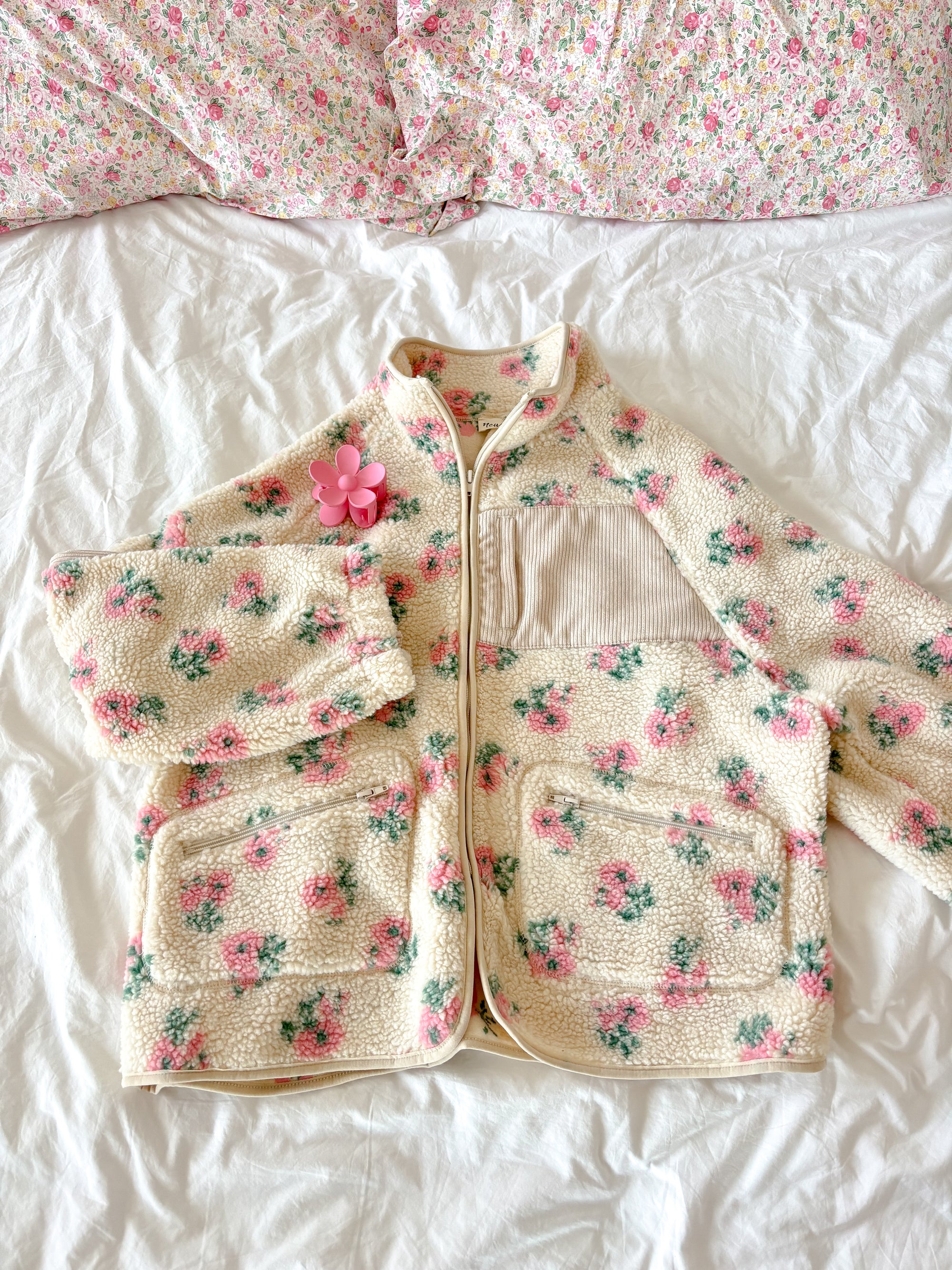 Cornelia Street Floral Sherpa Jacket