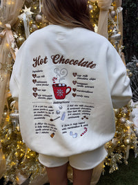 Hot Chocolate Recipe Christmas Embroider Sweatshirt