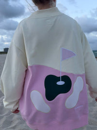Golfing On The Green Mockneck Sweatshirt 100% Cotton