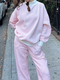 Light Pink and White Big Striped Sweatpants