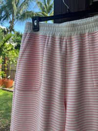 Light Pink and White Big Striped Sweatpants