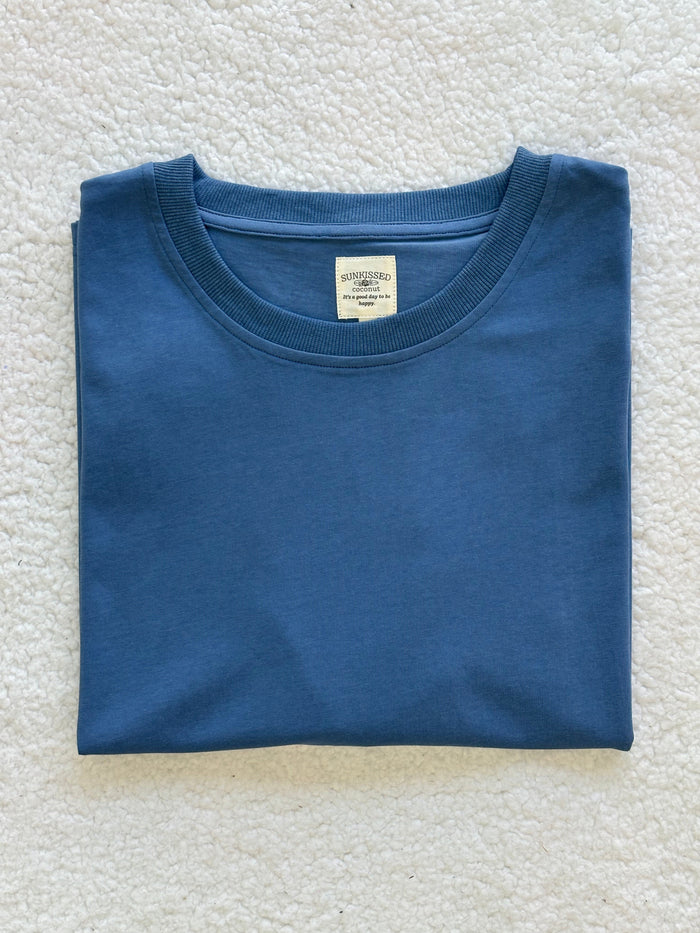 Hamptons Blue Basic Blank Tee