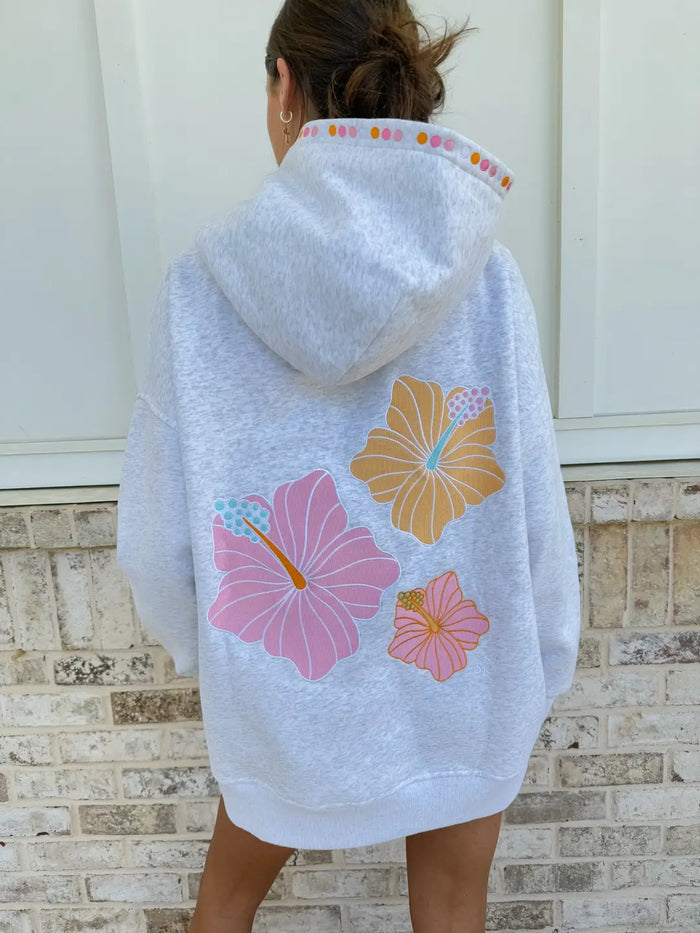 Golden Coast Bloom Embroidered Hoodie