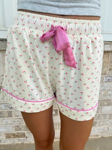 Cherries All Over Pajama Shorts