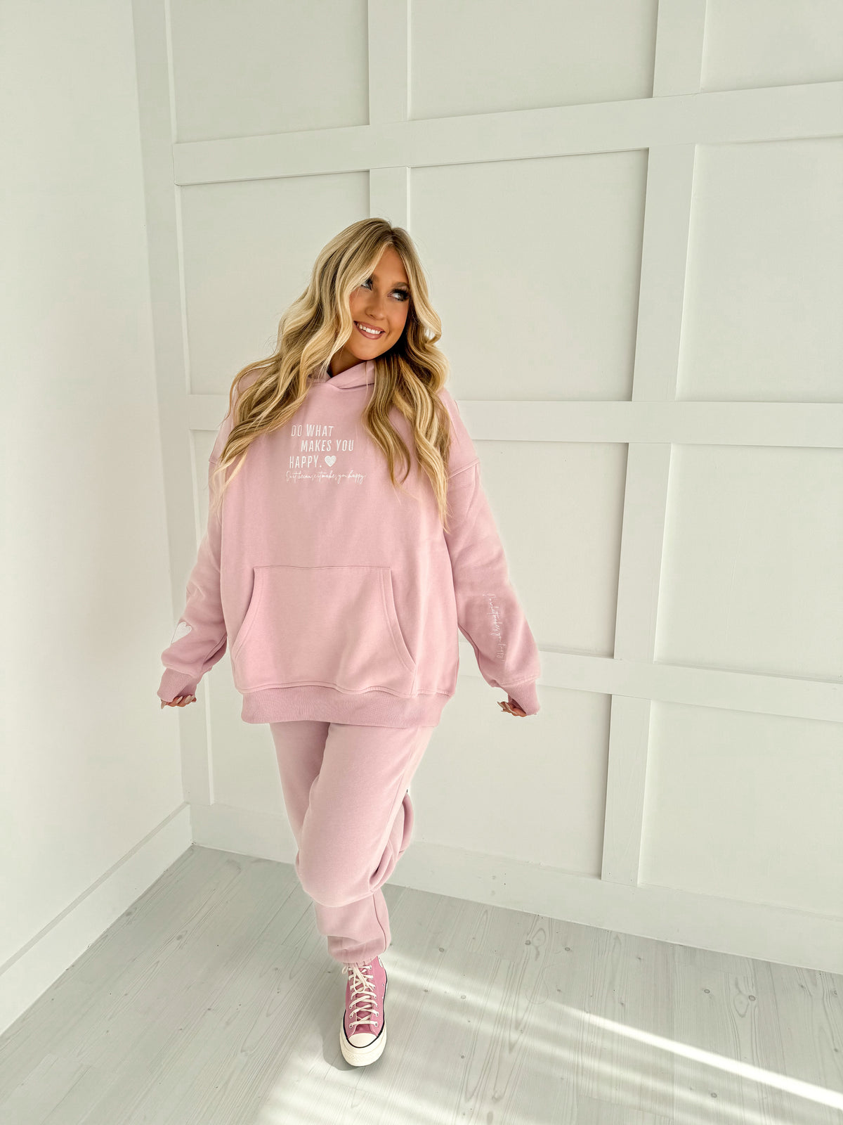Mauve Mist Do What Makes You Happy Hoodie