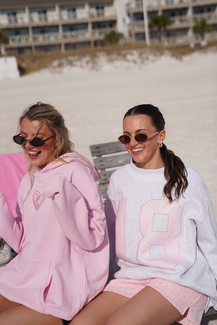 Polka Dot 18 Senior Embroider Mockneck Sweatshirt