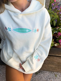 Detailed Surfboard Embroidered Hoodie