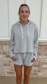 Grey Waffle Knit Shorts