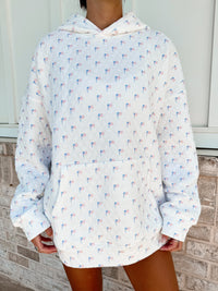 American Flag Quilted Hoodie