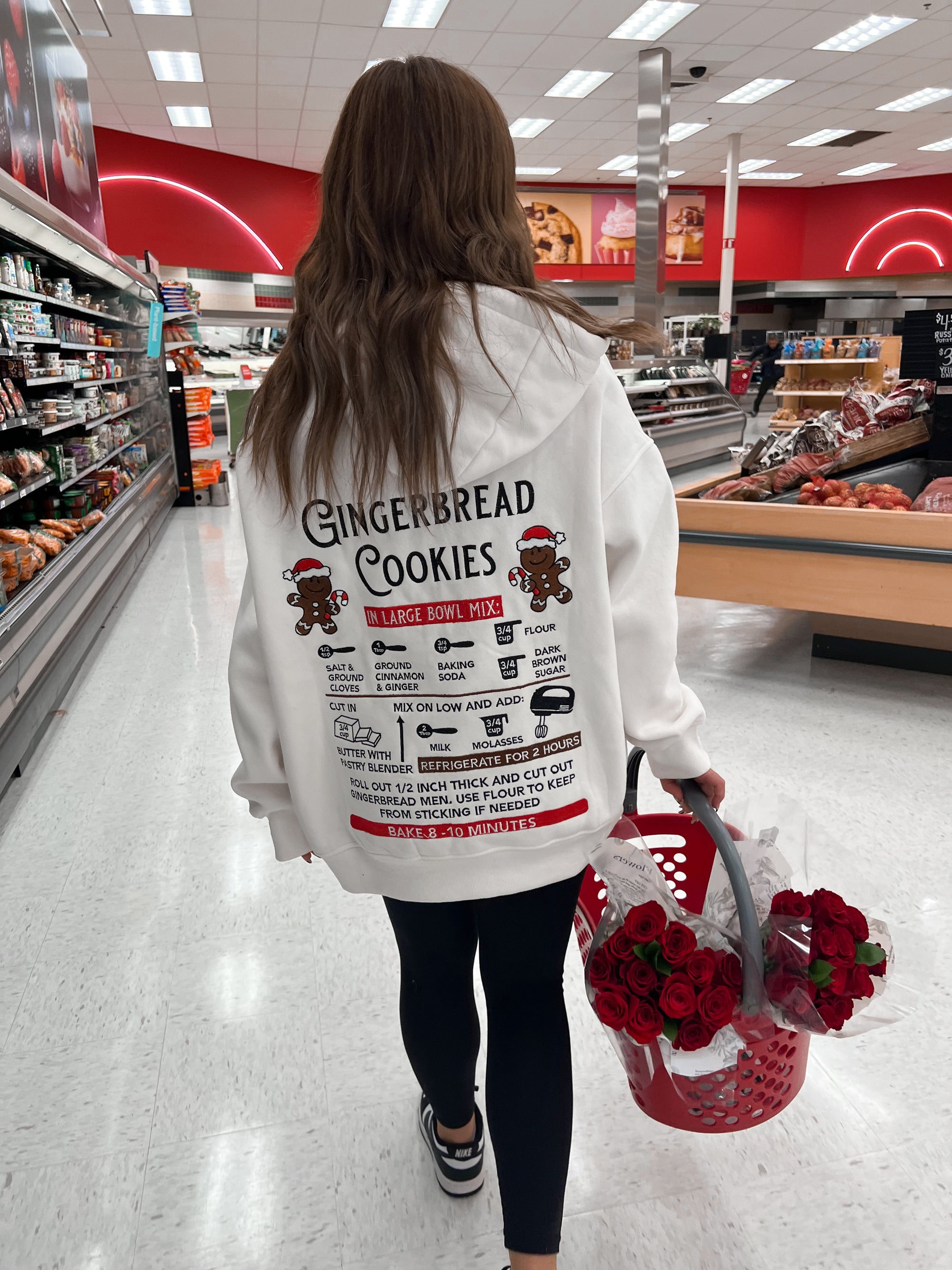 Ivory Gingerbread Recipe Christmas Embroider Hoodie